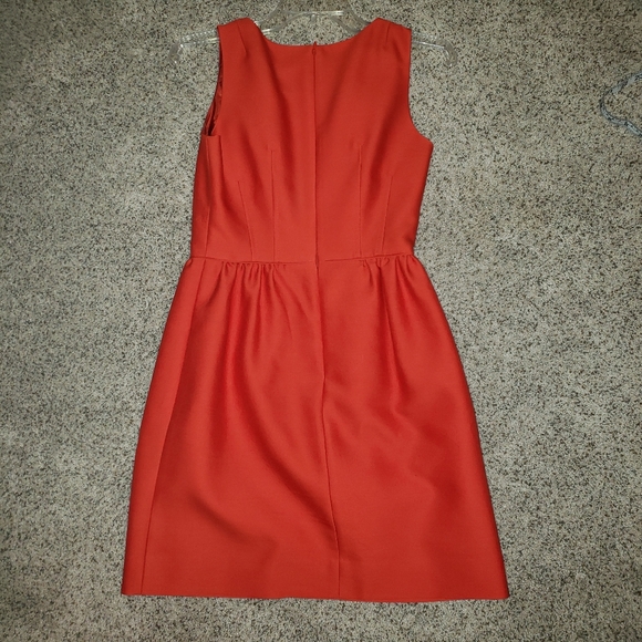 J.Crew Allie dress - Poppy Red silk wool blend sleeveless dress - Picture 2 of 3